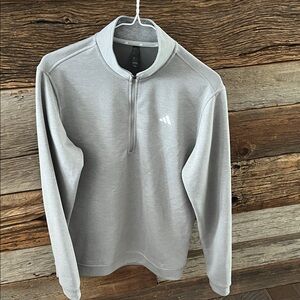 Adidas Men's Light Gray Zip-Up Sweater